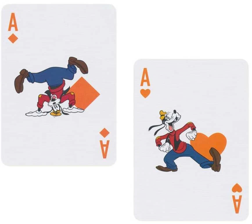 Disney Goofy Bicycle žaidimo kortos – oranžinė kaladė kolekcionieriams