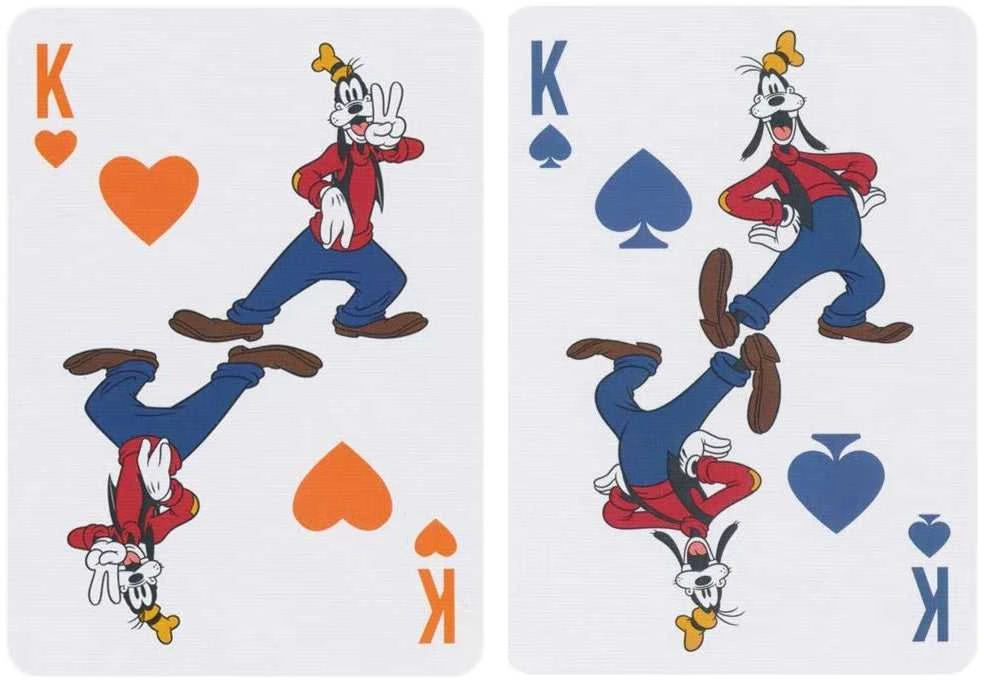 Disney Goofy Bicycle žaidimo kortos – oranžinė kaladė kolekcionieriams
