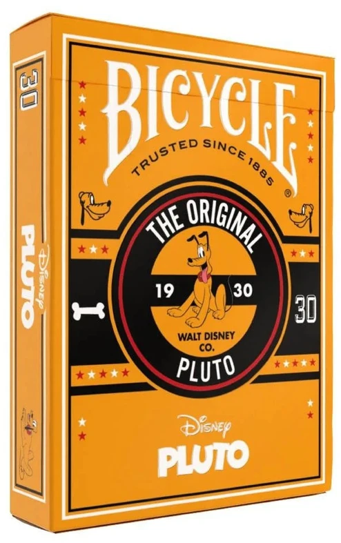 Kortų Žaidimas - Bicycle Disney Classic Pluto 52 Kortos Ir 2 Džokeriai, 63.5 × 88.9 mm, Oranžinė