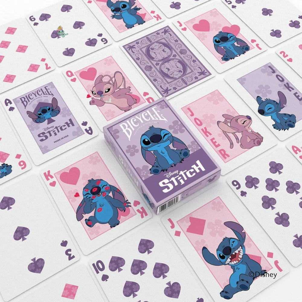 Disney Stitch žaidimo kortos Bicycle – kolekcinė kaladė dovanai ir žaidimams
