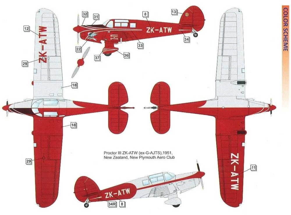 Dora Wings Percival Proctor Mk.III civilinis 1/48 – plastikinis lėktuvo modelis