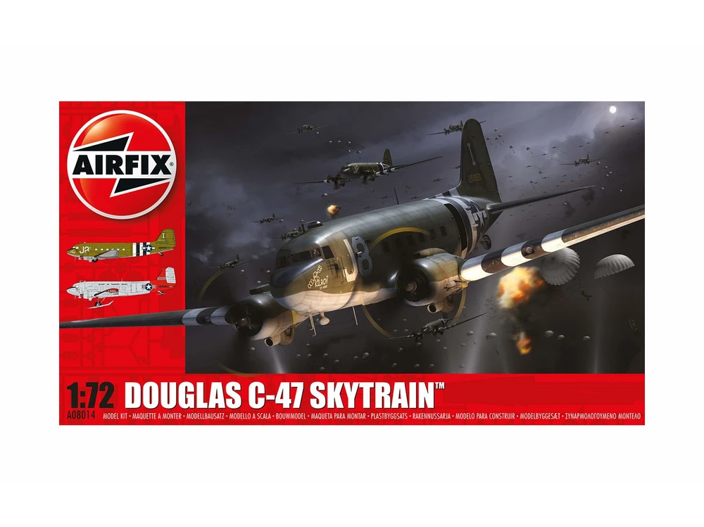 Douglas C-47 Skytrain plastikinis lėktuvo modelis 1/72 Airfix 27,3 cm