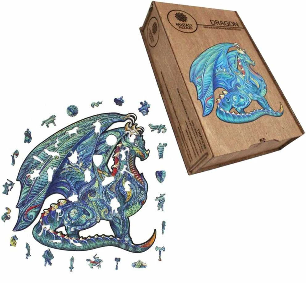 Fantasy Puzzles Dragon Dėlionė Iš Medžio XL Dydis (870 detalių)