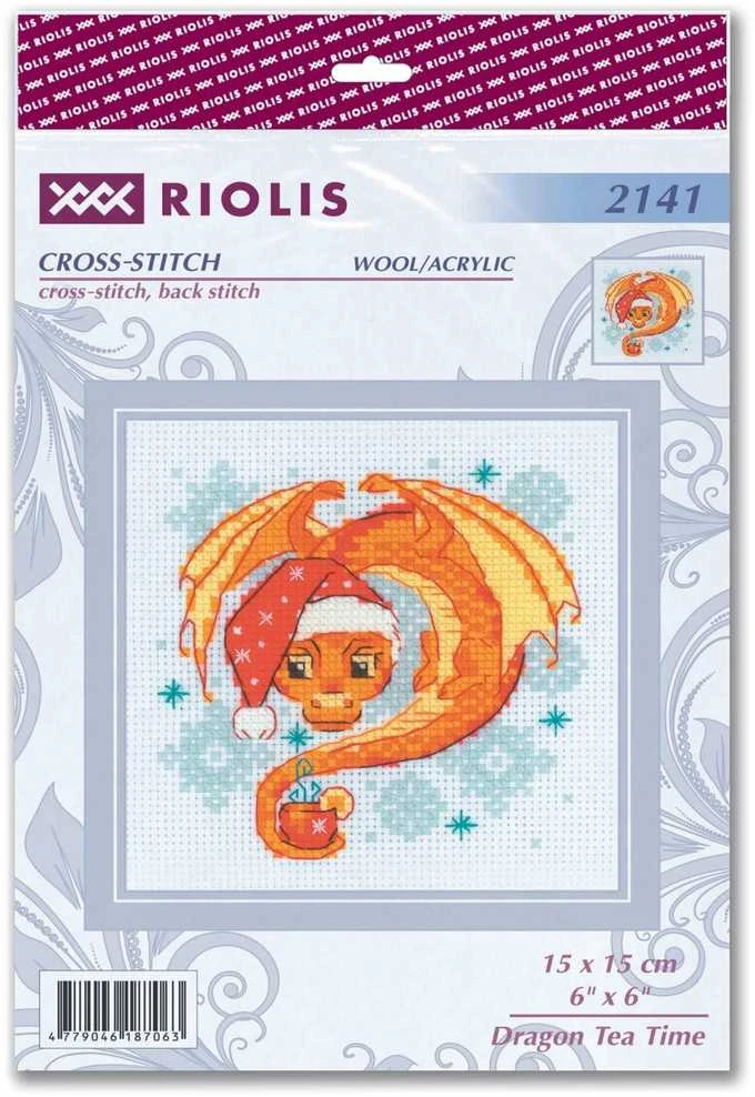 Riolis Kryželiu siuvinėjimo rinkinys Dragon Tea Time 15x15 SR2141