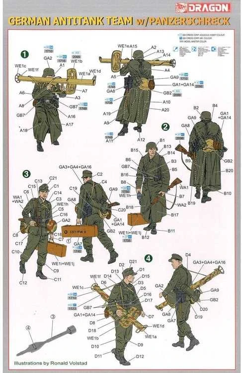 Dragon Vokiečių Panzerschreck prieštankinė komanda modelis 1/35 Gen2, 6374