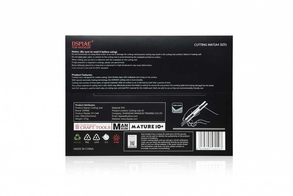 DSPIAE AT-CA4 A4 pjaustymo kilimėlis, 2 mm, dvipusis, graduotas