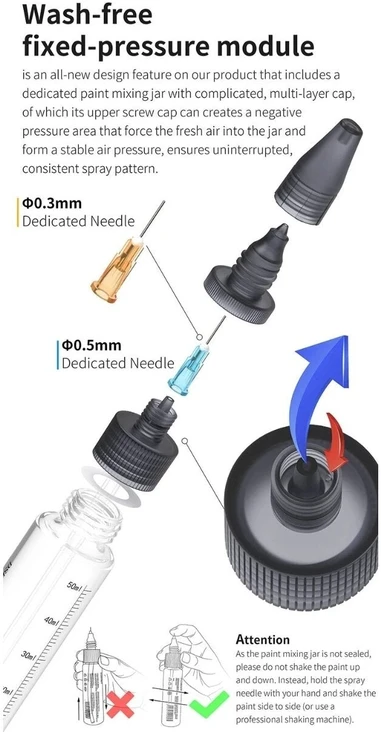 DSPIAE plastikiniai buteliukai dažų maišymui, 50 ml, MS-B50
