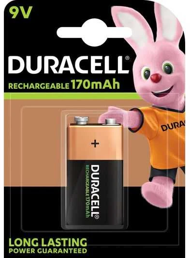 Akumuliatorius - Duracell 9V Įkraunamas 170 mAh 400 Ciklų