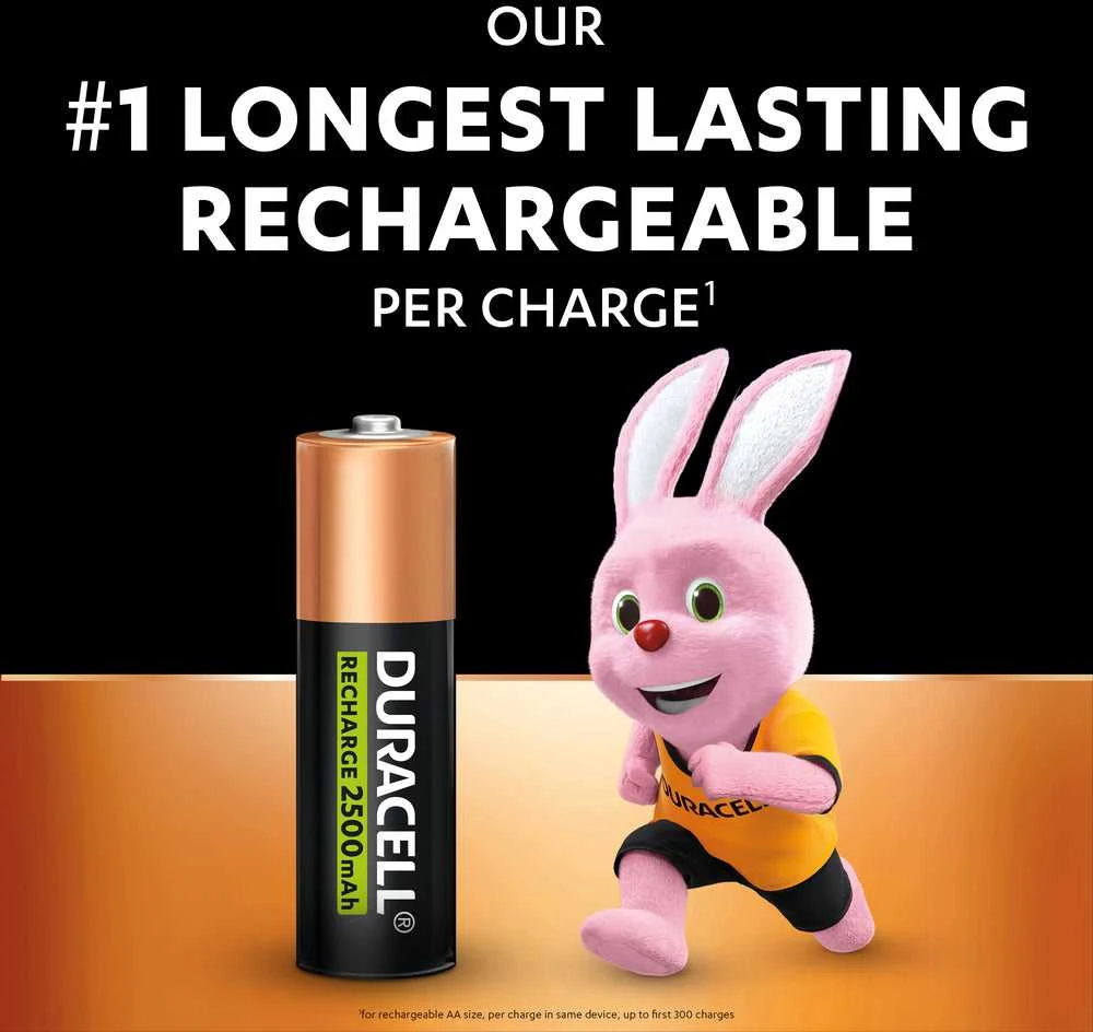 Duracell AA 2500mAh NiMH įkraunamos baterijos, 4 vnt.