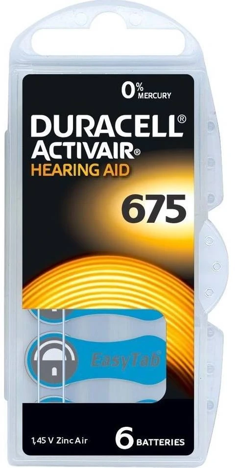 Duracell Activair 675 baterijos klausos aparatams, 60 vnt.