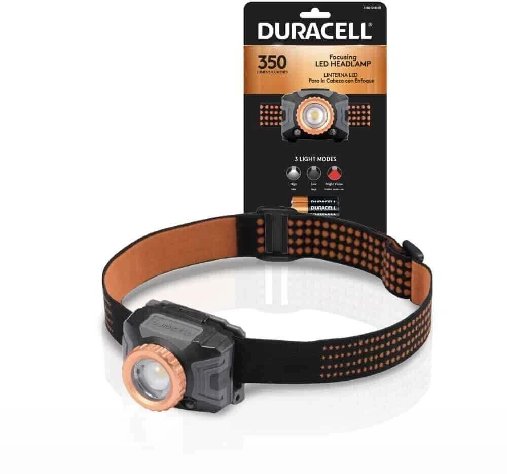 Duracell Focusing Led Headlamp 350 Lumens prožektorius ant galvos
