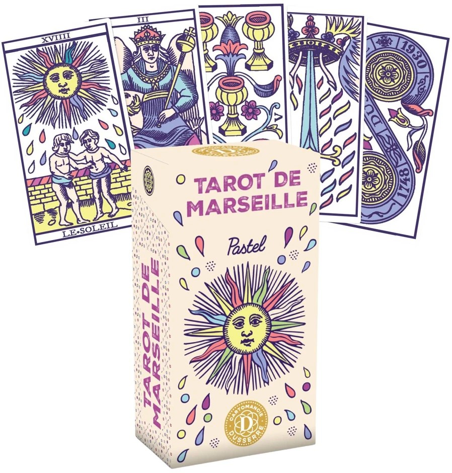 Dusserre Cartomancie Dusserre Tarot de Marseille Pastel taro kaladė, 80 kortų