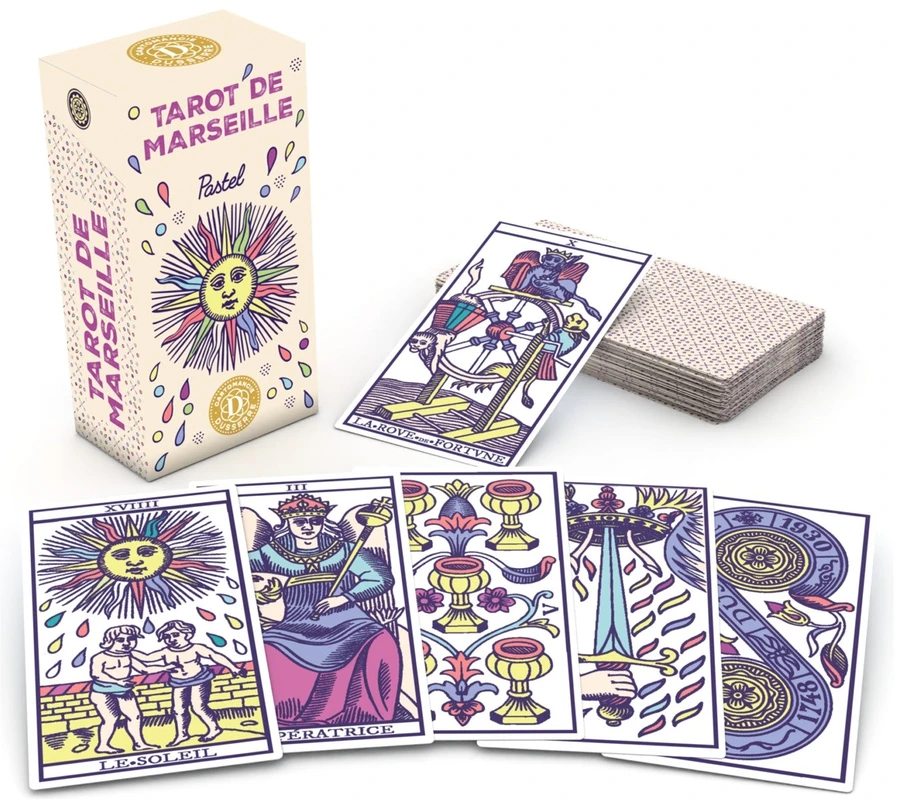 Dusserre Cartomancie Dusserre Tarot de Marseille Pastel taro kaladė, 80 kortų
