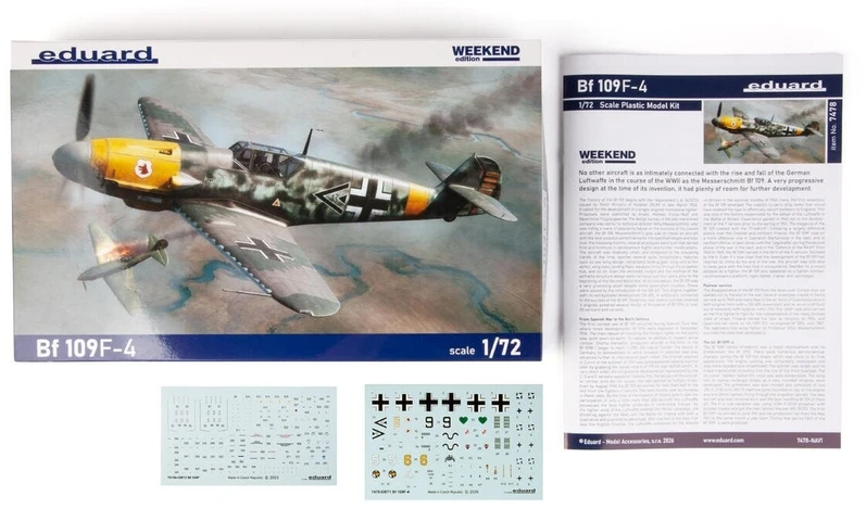 Eduard Messerschmitt Bf 109 F-4 Weekend edition lėktuvo modelis 1/72 7478