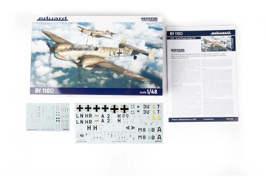 Eduard Messerschmitt Bf 110D plastikinis lėktuvo modelis 1/48 Weekend Edition