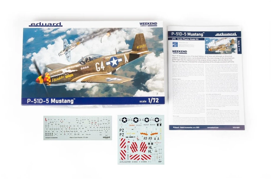 Eduard Plastikinis modelis North American P-51D-5 Mustang 1/72 Weekend Edition