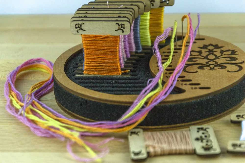 Embroidery Craft Talpus siūlų ritinėlių ir adatų organizatorius siuvėjoms