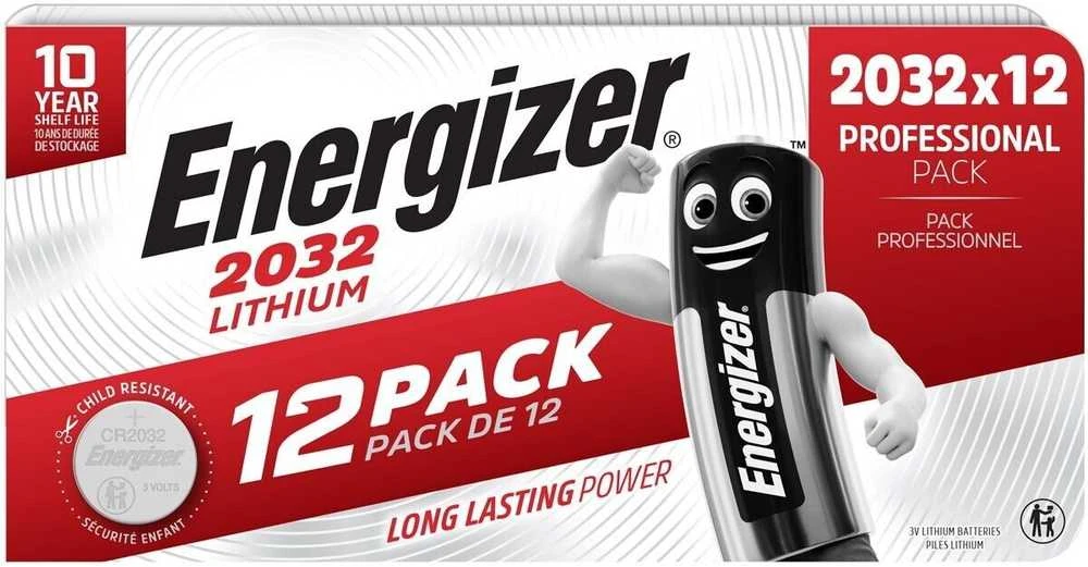 Baterija - Energizer CR2032 3V Ličio Monetų Elementas, 12 Vnt.