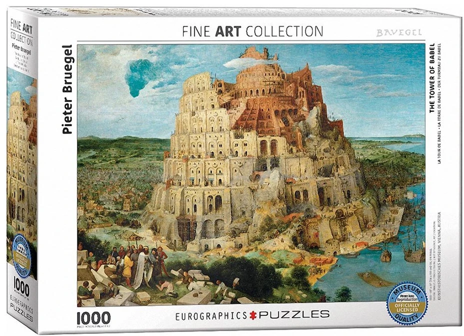 Eurographics 1000 dalių dėlionė „Babelio bokštas“ – kokybiška, 8+ vaikams ir suaugusiems