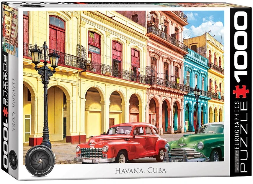 Eurographics 1000 dalių dėlionė „Havana, Kuba“ – aukštos kokybės, ekologiška, nuo 8 m.