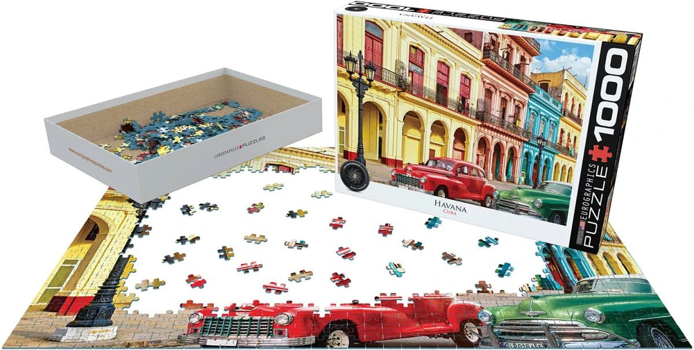 Eurographics 1000 dalių dėlionė „Havana, Kuba“ – aukštos kokybės, ekologiška, nuo 8 m.