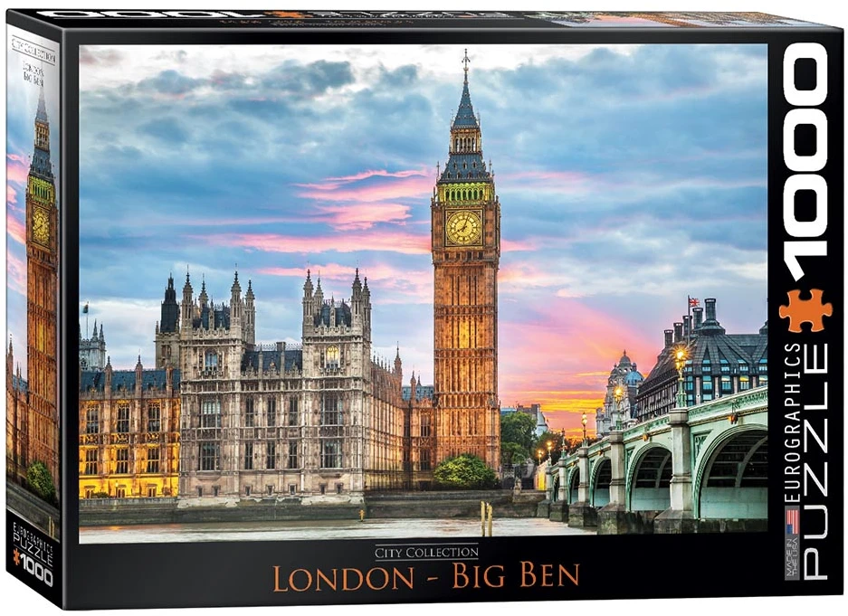 Eurographics Dėlionė 1000 vnt. - Vestminsterio laikrodžio bokštas (Big Ben)
