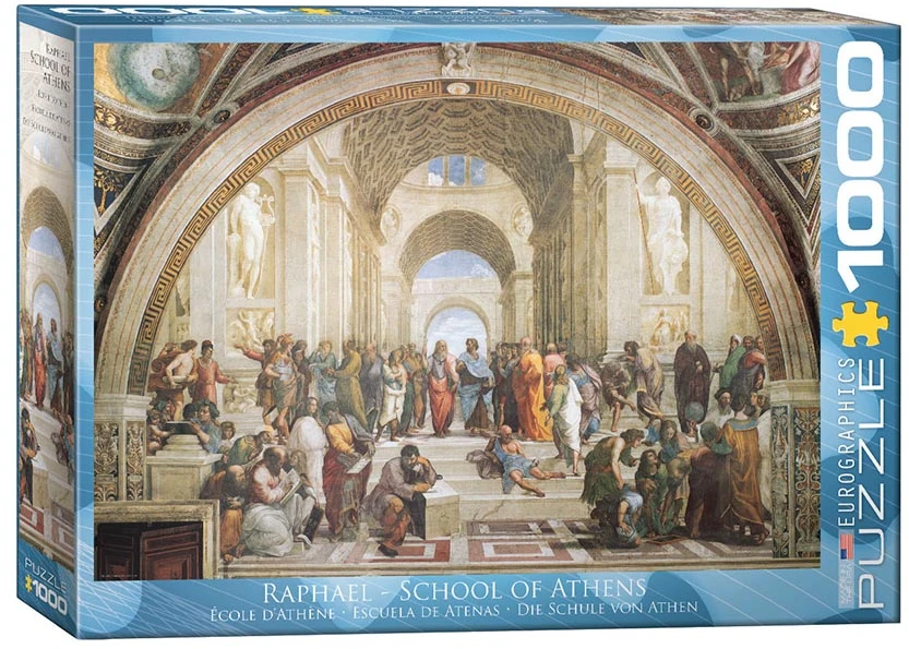 Eurographics 1000 detalių dėlionė „Atėnų mokykla“ – klasikinis menas, 50x70 cm