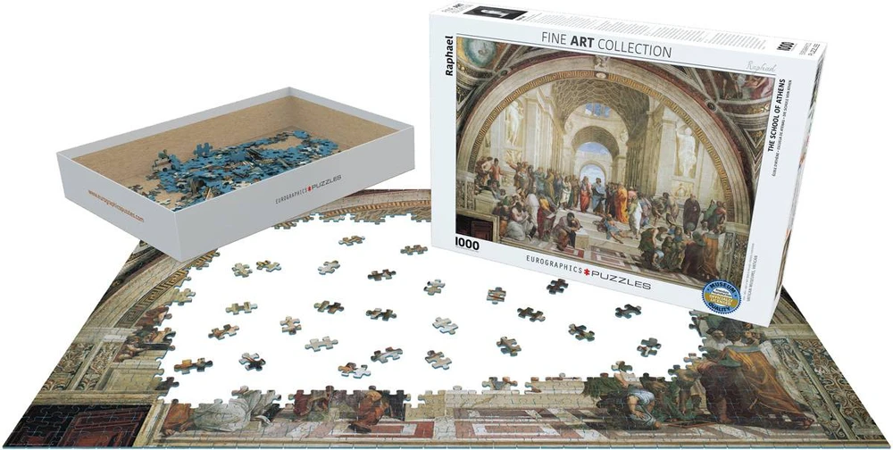 Eurographics 1000 detalių dėlionė „Atėnų mokykla“ – klasikinis menas, 50x70 cm