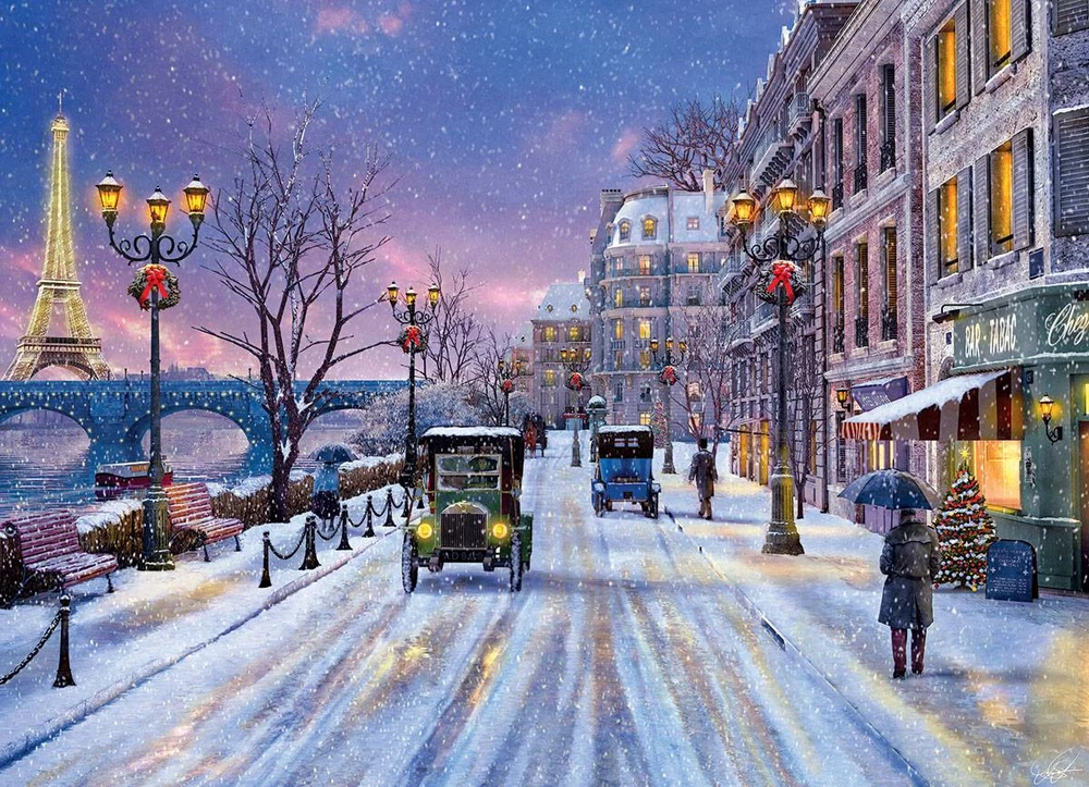 Eurographics 1000 detalių dėlionė „Kūčių vakaras Paryžiuje“ 50x70 cm