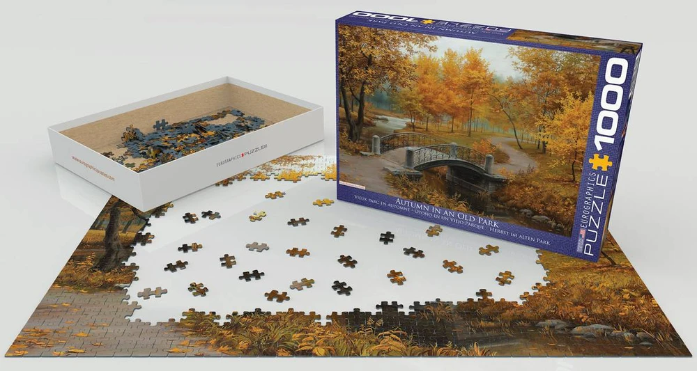 Eurographics 1000 detalių dėlionė „Ruduo sename parke“ 67×49 cm – suaugusiems ir šeimai