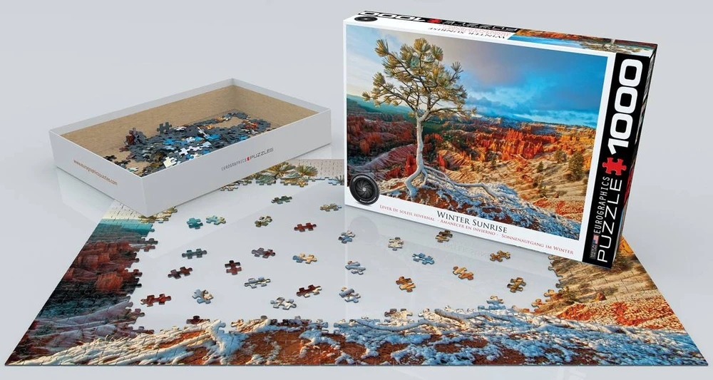 Eurographics 1000 detalių dėlionė „Saulėtekis žiemą“ – 67×49 cm, suaugusiems ir paaugliams