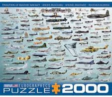 Eurographics 2000 detalių dėlionė „Karinių lėktuvų raida“ 99,7×67,6 cm