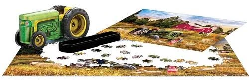 Eurographics 550 dalių vintažinė traktoriaus dėlionė skardinėje dėžutėje, 33x48 cm