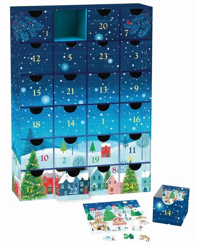 Dėlionė Eurographics Advento dėlionių kalendorius Kalėdų kaimelis – 24×50 detalių
