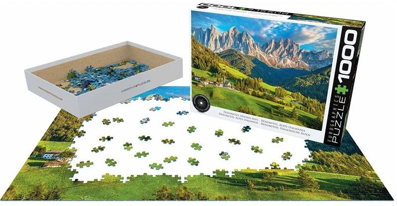 Eurographics Alpių Dolomitų dėlionė 1000 detalių – premium kokybė, Smart-Cut™