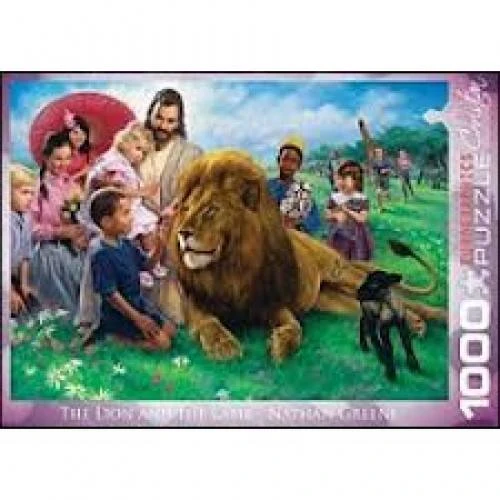 Eurographics Biblinių motyvų dėlionė „Liūtas ir ėriukas“ 1000 detalių 50x70 cm