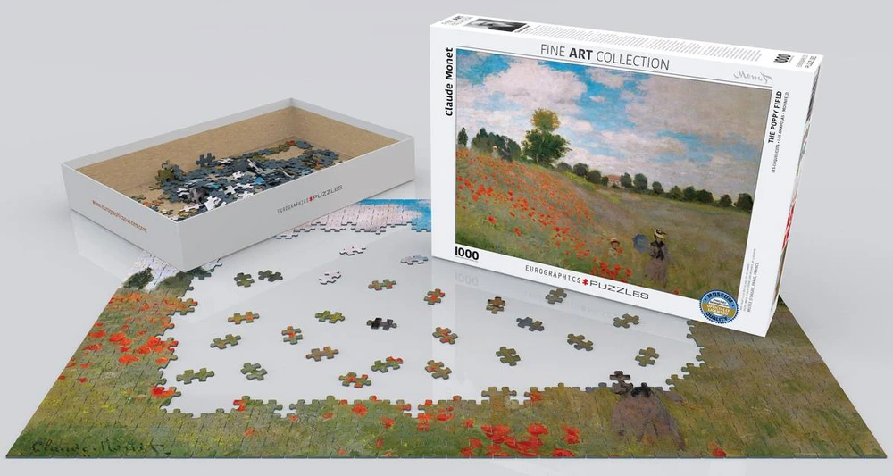 Eurographics Claude Monet „Aguonų laukas“ 1000 detalių dėlionė 50x70 cm