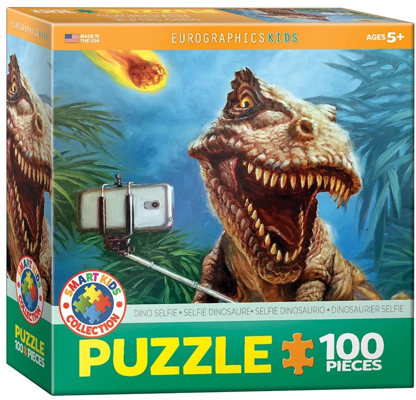 Eurographics Dinozaurų portreto dėlionė 100 detalių vaikams nuo 8 m. – premium kokybė