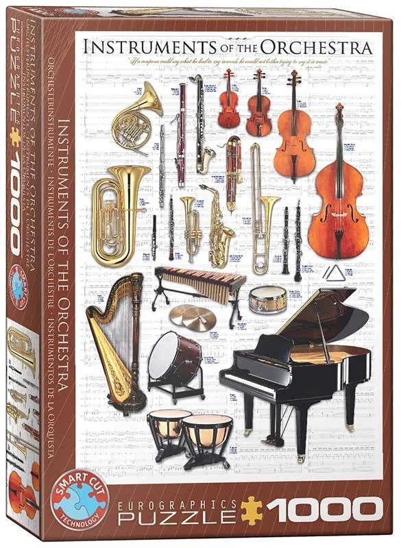 Eurographics Edukacinė dėlionė „Orkestro instrumentai“ – 1000 detalių, 67×49 cm