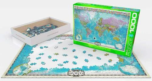 Eurographics Edukacinė dėlionė: Pasaulio žemėlapis su vėliavomis, 1000 detalių