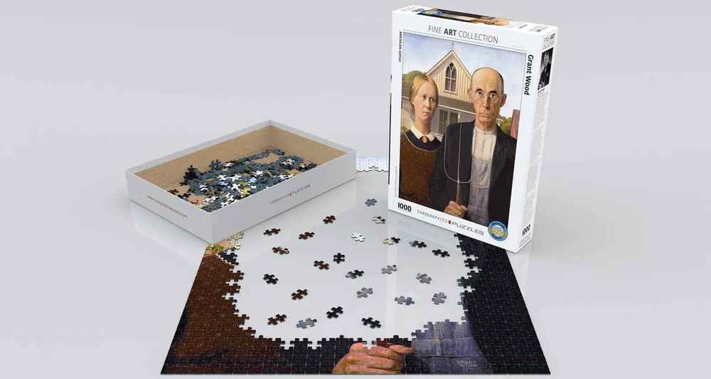 Eurographics Grant Wood „Amerikos gotika“ 1000 detalių dėlionė – premium kokybė nuo 8 m.