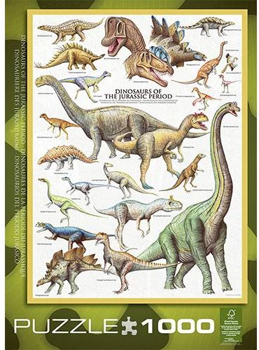 Eurographics Dėlionė 1000 vnt. - Juros periodo dinozaurai