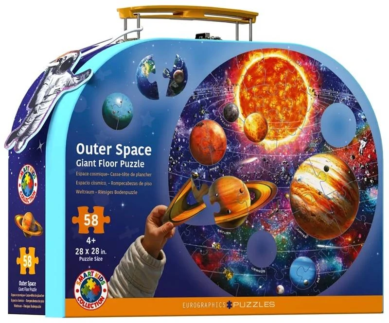 Eurographics Kosmoso milžiniška grindų dėlionė vaikams 58 det., 71x71 cm