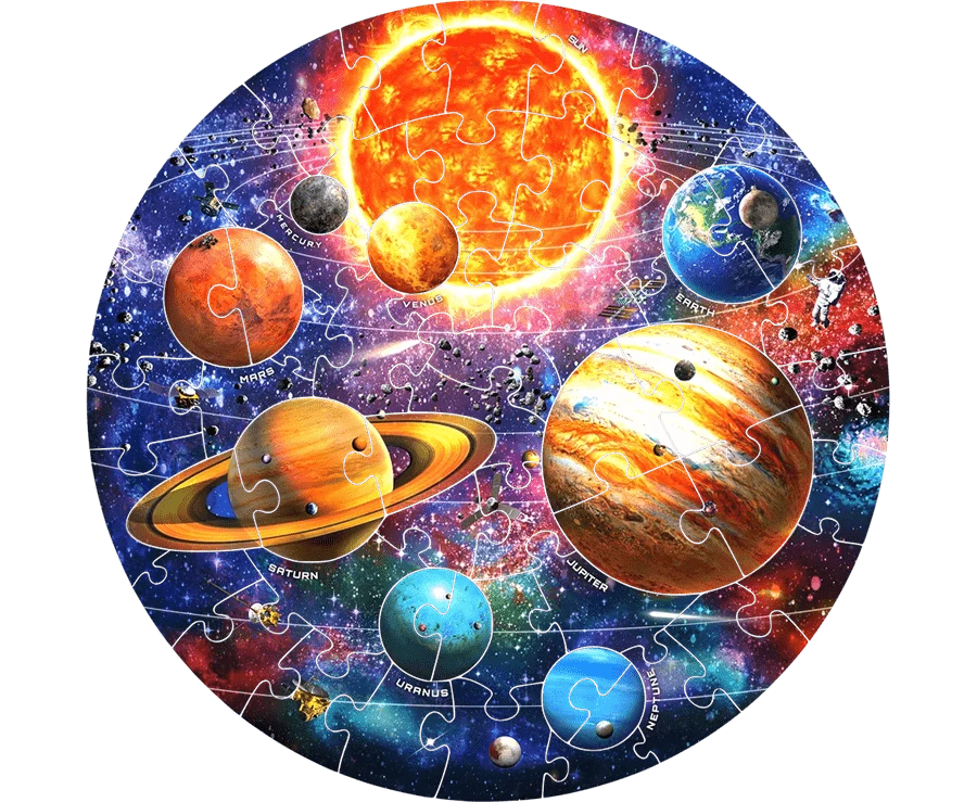 Eurographics Kosmoso milžiniška grindų dėlionė vaikams 58 det., 71x71 cm