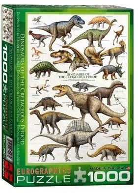 Eurographics Kreidinio periodo dinozaurai – 1000 detalių edukacinė dėlionė 50x70 cm
