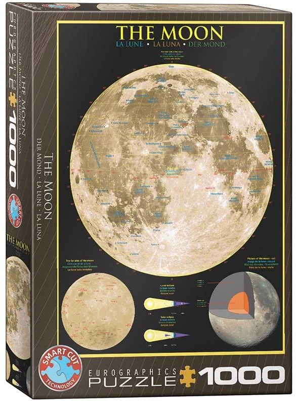 Eurographics Mėnulio dėlionė 1000 detalių – astronomijos fanams, vidutinis sunkumas