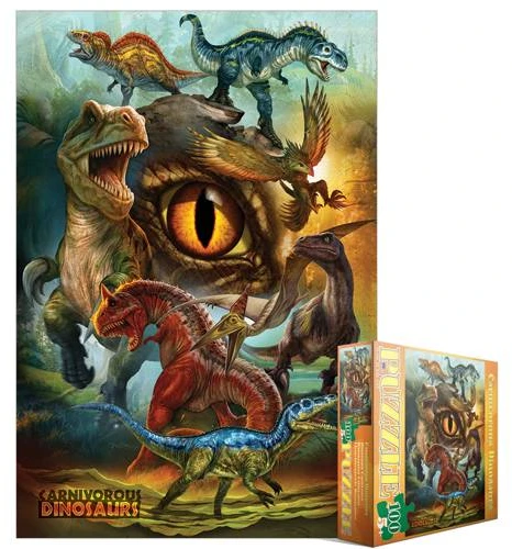 Eurographics Mėsaėdžių dinozaurų dėlionė vaikams 100 detalių 33x50 cm 5+