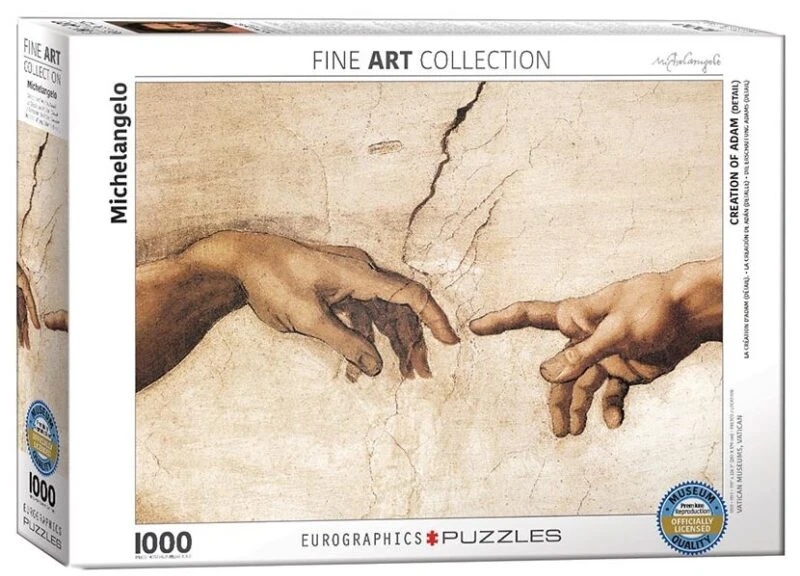 Eurographics Michelangelo „Adomo sukūrimas“ 1000 detalių dėlionė, muziejinė kokybė