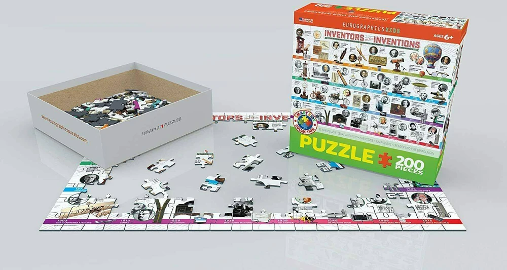 Eurographics Mokomoji dėlionė „Pasaulio išradėjai“ – 200 dalių, nuo 6 m.