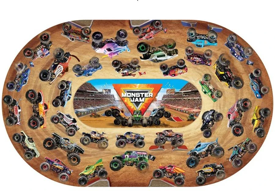 Eurographics Monster Jam milžiniška grindų dėlionė vaikams 74 det. 61×99 cm